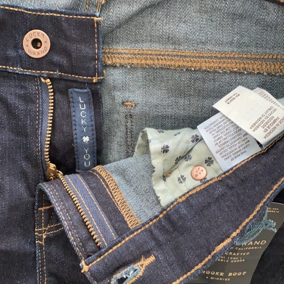 NWT 🏷 Lucky Brand Brooke Boot Mid Rise (Raw Hem) Denim Blue Jeans - Picture 8 of 11